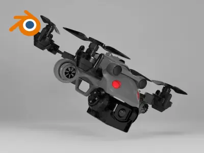 Sci-fi military kamikaze drone with a camera 3D model