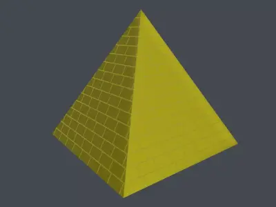 Pyramid 3D Model golden brick Low-poly 3D model