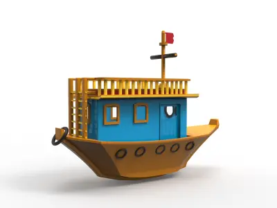Toon Tug Low-poly 3D model