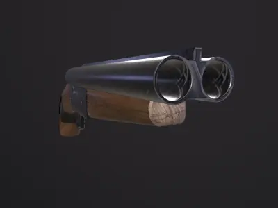 Sawed Off Shotgun Low-poly 3D model