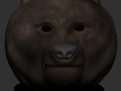 Bear 3D model head with eyes 3D model