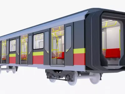 Warsaw metro middle coach 3D model