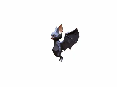 High 3d Render Animal Little Brown Bat Flying 3D model buy