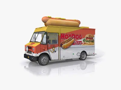 Food Trucks Collection Low-poly 3D model