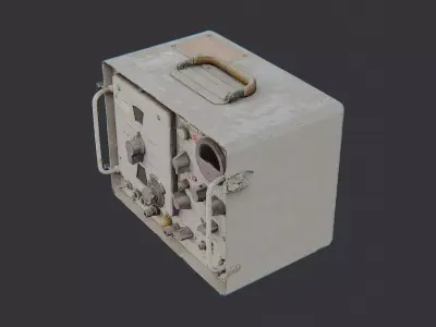 Vintage Military Radio Transceiver Low-poly 3D model