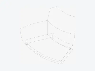 Seating - Contemporary - Blume - Type - Extension - Back - Round Low-poly 3D model