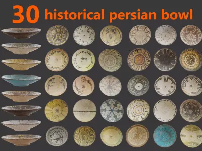 30 historical persian bowl 3D model