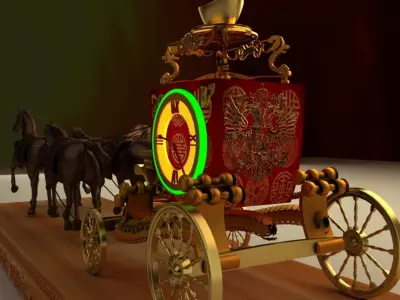 Chinese horse wagon  3D model
