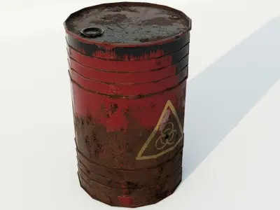 Toxic Barrel Low Poly 3D Model Low-poly 3D model