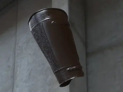 Leather Arm bracers embossed detail 3D model