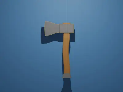 Low poly Hammer Axe Sword Shield for Games Low-poly 3D model