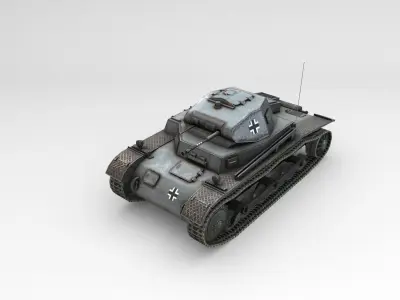 Low Poly SdKfz 121 Panzer II Ausf A Low-poly 3D model