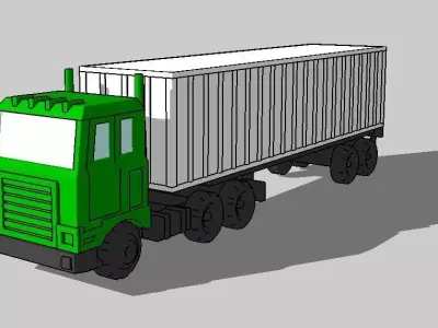 Modern Trailer Truck 2pcs by Outland Models 3D Printable 3D print model
