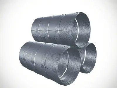 Aluminum Wire Cable Bundle Low-poly 3D model