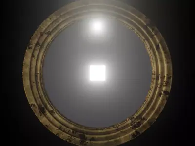 Old Antique Circle Mirror Low-poly 3D model