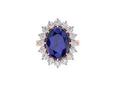 Oval Art Deco Ring 3D print model 11