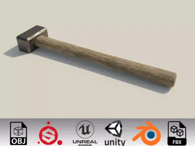 Heavy hammer tool  Low-poly 3D model
