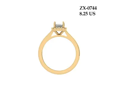 Emerald Solitaire Ring 3D print model 49
