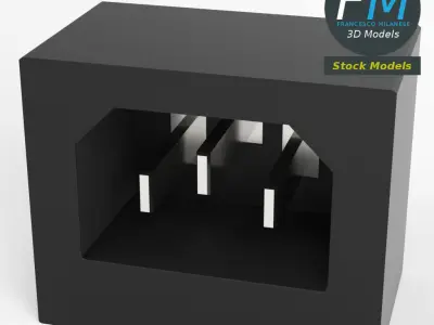 Power input socket 3D model