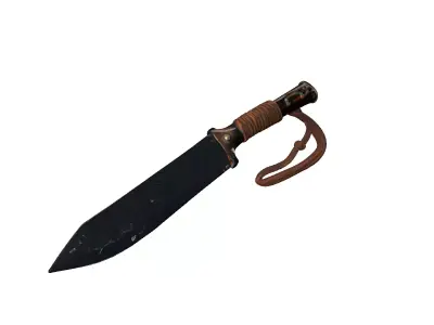 Distressed Tactical Survival Knife Low-poly 3D model