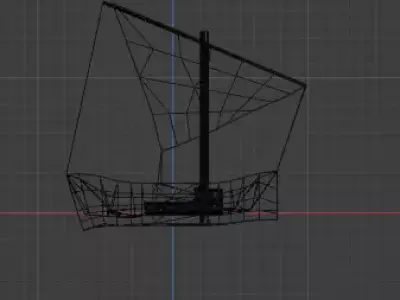 Dhow arab small ship Low-poly 3D model