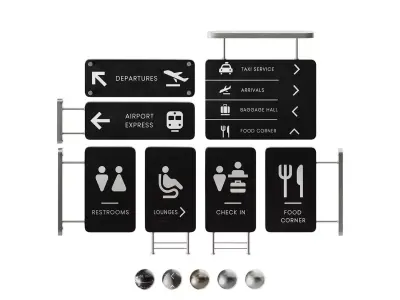 Airport Navigation Set 01 3D model