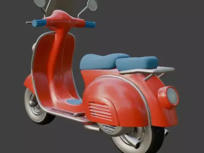 Vintage Retro Scooter 3D Model 3D model get