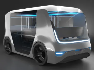 Futuristic Minibus 3D model