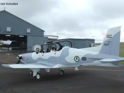 Training Aircraft Pilatus PC-21 Grey Rigged for Maya 3D model