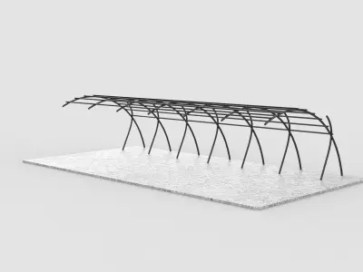 Carport Car Metall 03 3D model