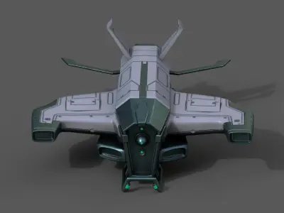 Spaceship starship scifi space futuristic cyborg robot low poly  Low-poly 3D model