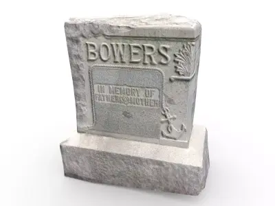 Gravestone Low-poly 3D model 8