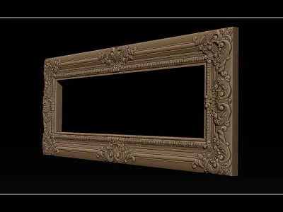 3D Frame - Wood Carving STL Model for CNC Router 3D print model 4