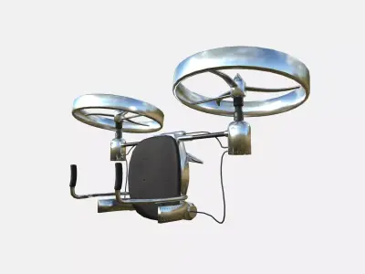 Jetpack Electric B06 Aluminum  - SciFi Character Design Low-poly 3D model