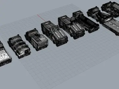 Miniature Trucks Pack 3D print model