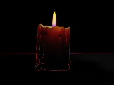 candle burning 3D model