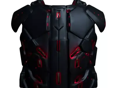 SciFi Heavy Chest Armor Low-poly 3D model