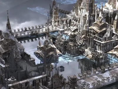 Holy Temple in Snow kit  bash 3D model
