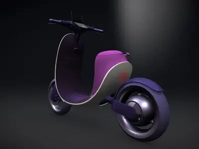 Scooter Low-poly 3D model 2