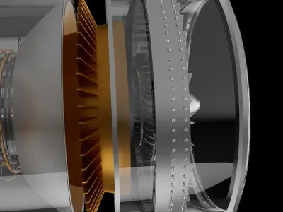 Jet aircraft engine 3D model