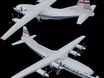 Antonov An 12 Soviet Transport Plane Free 3D model