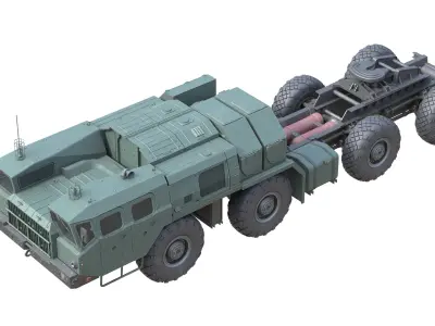 MAZ 74106 Semi Trailer  Low-poly 3D model