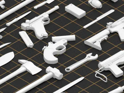 60 Basemesh Weapon Collection 3D model