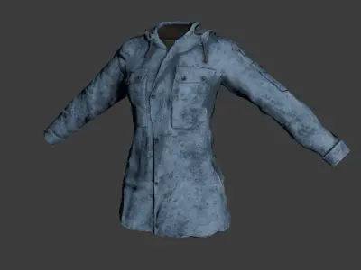 Game-Ready Military Parka with 9 Color Variants Low-poly 3D model