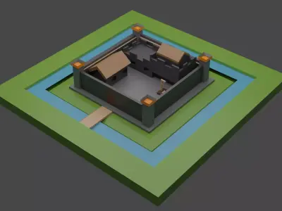 Castle house Free low-poly 3D model