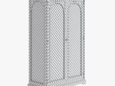 Victorian Wardrobe Old White 3D model