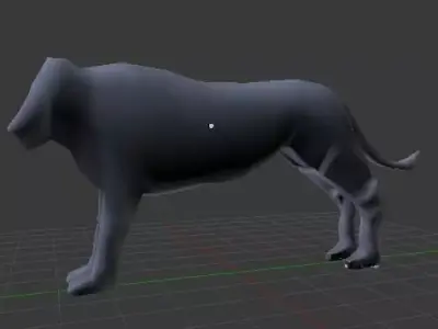 Lion Model dog Low-poly 3D model