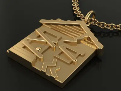 Trap House Necklace Pendant 3D print model