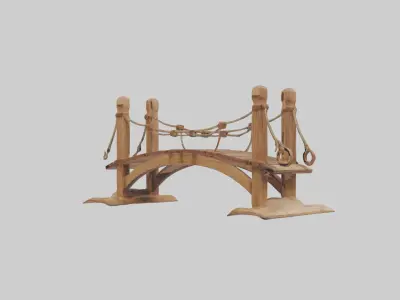 Wooden drawbridgemod 1 Low-poly 3D model
