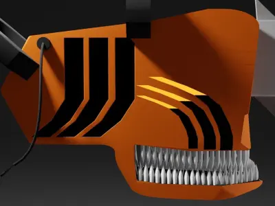 Chainsaw with skull 3D model